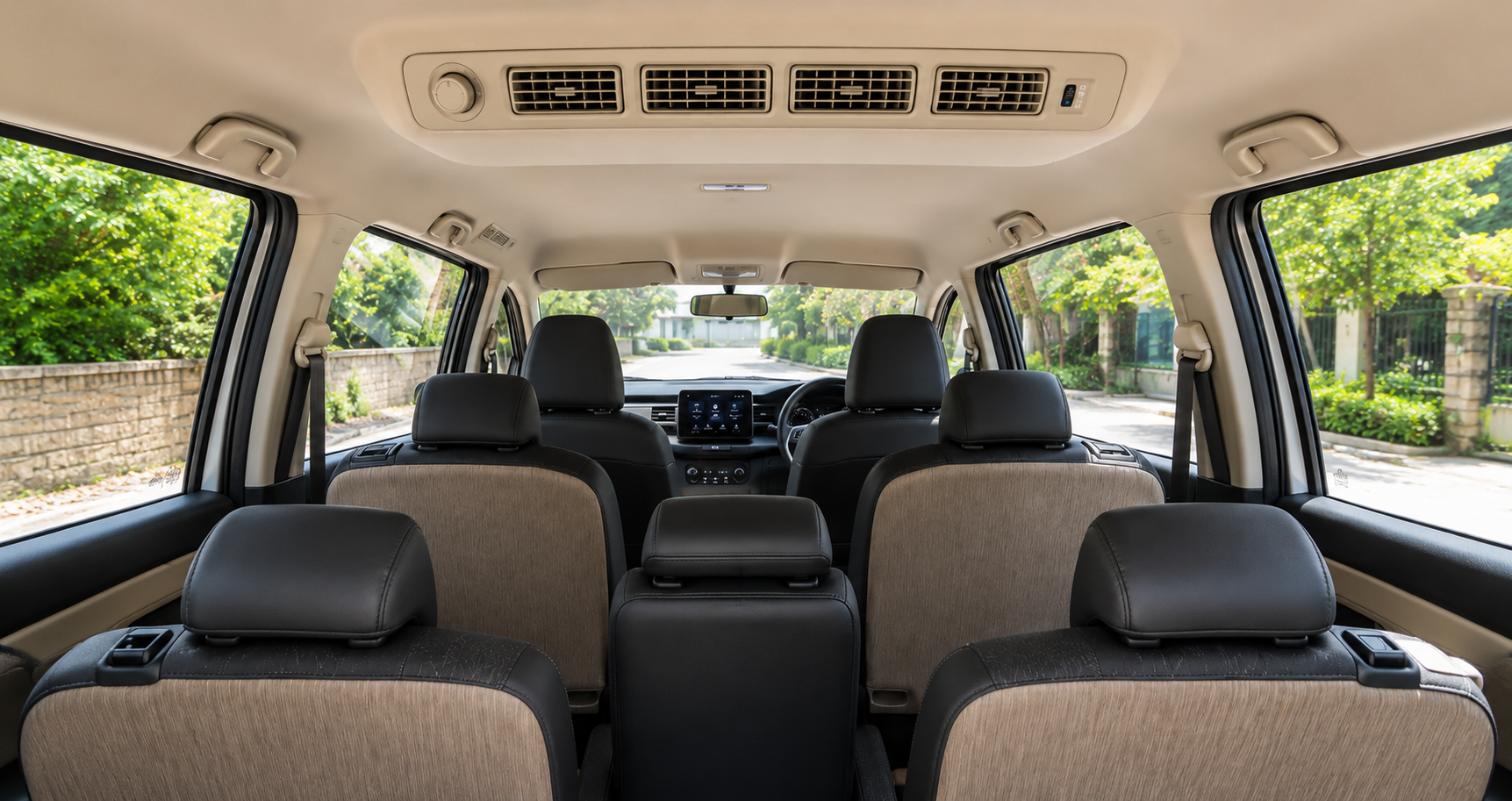 Luxury sedan rear passenger space